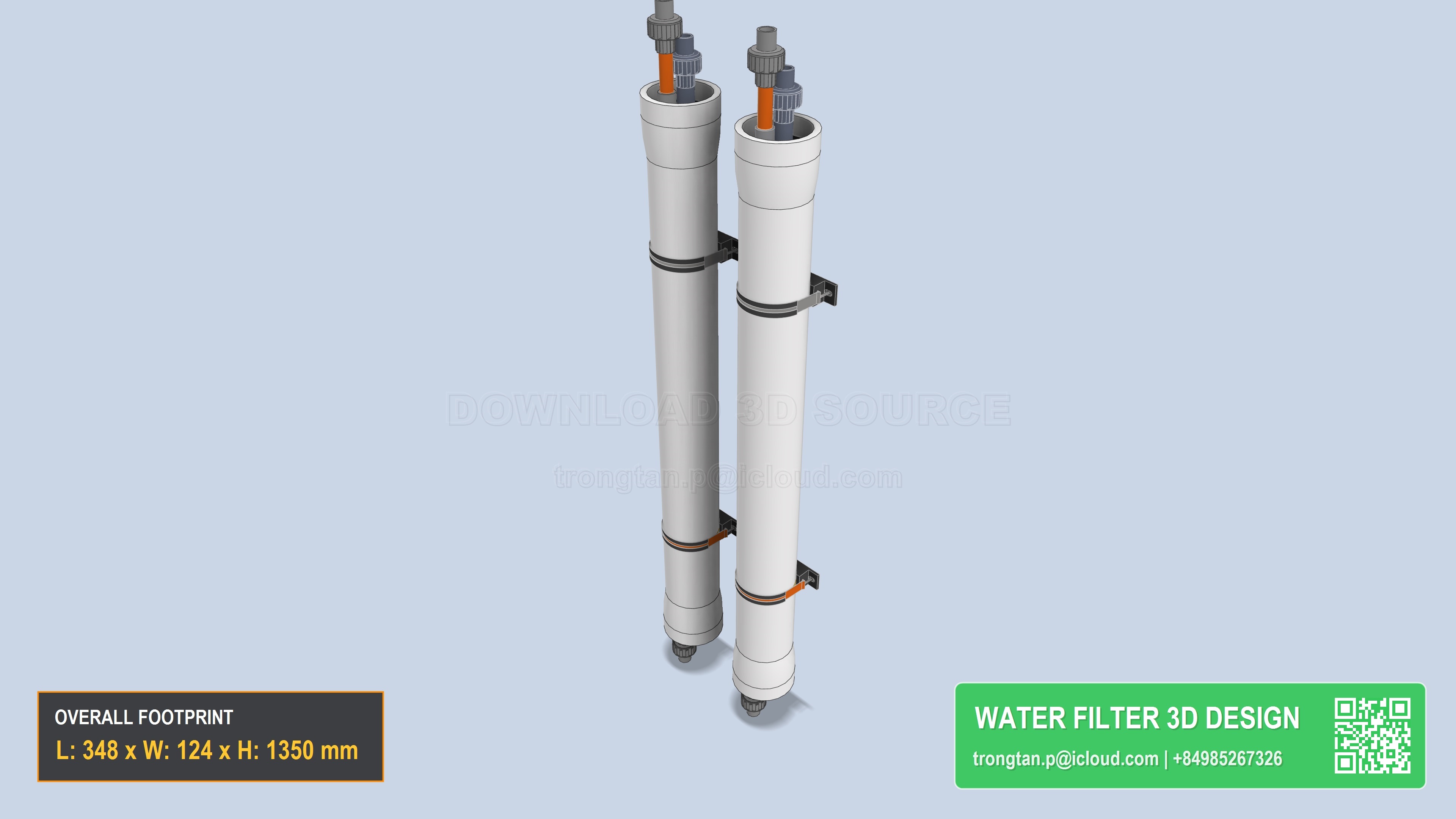 Dual Frp Ro Membrane Housing 4040 2 Pressure Vessels