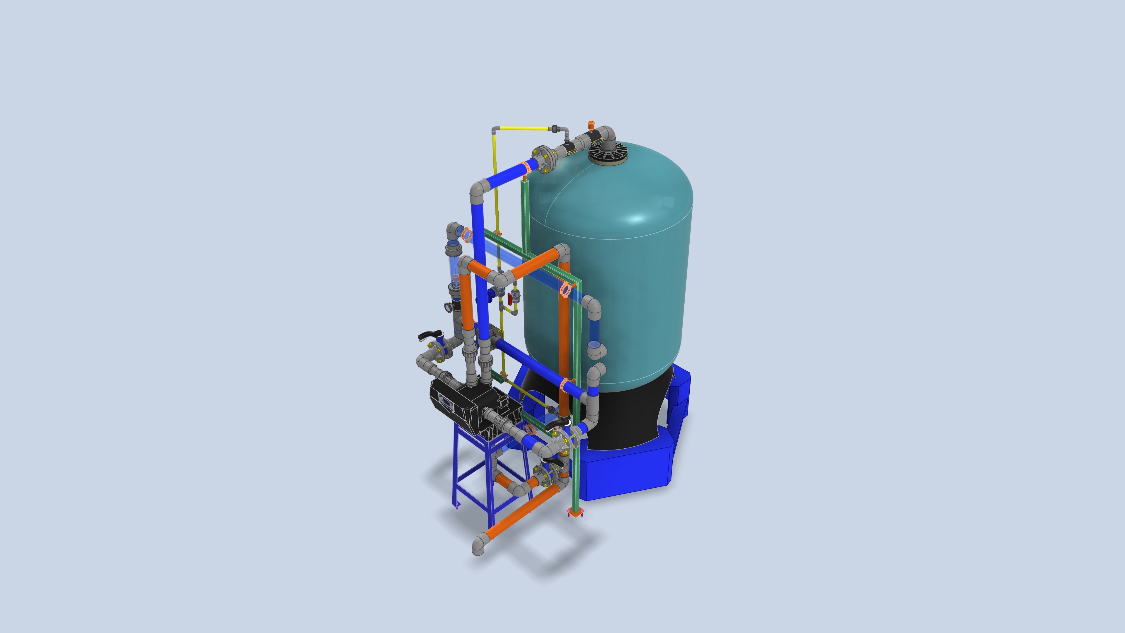 FRP Sand & Carbon Filter Tank 48x72  20 m3h Pretreatment