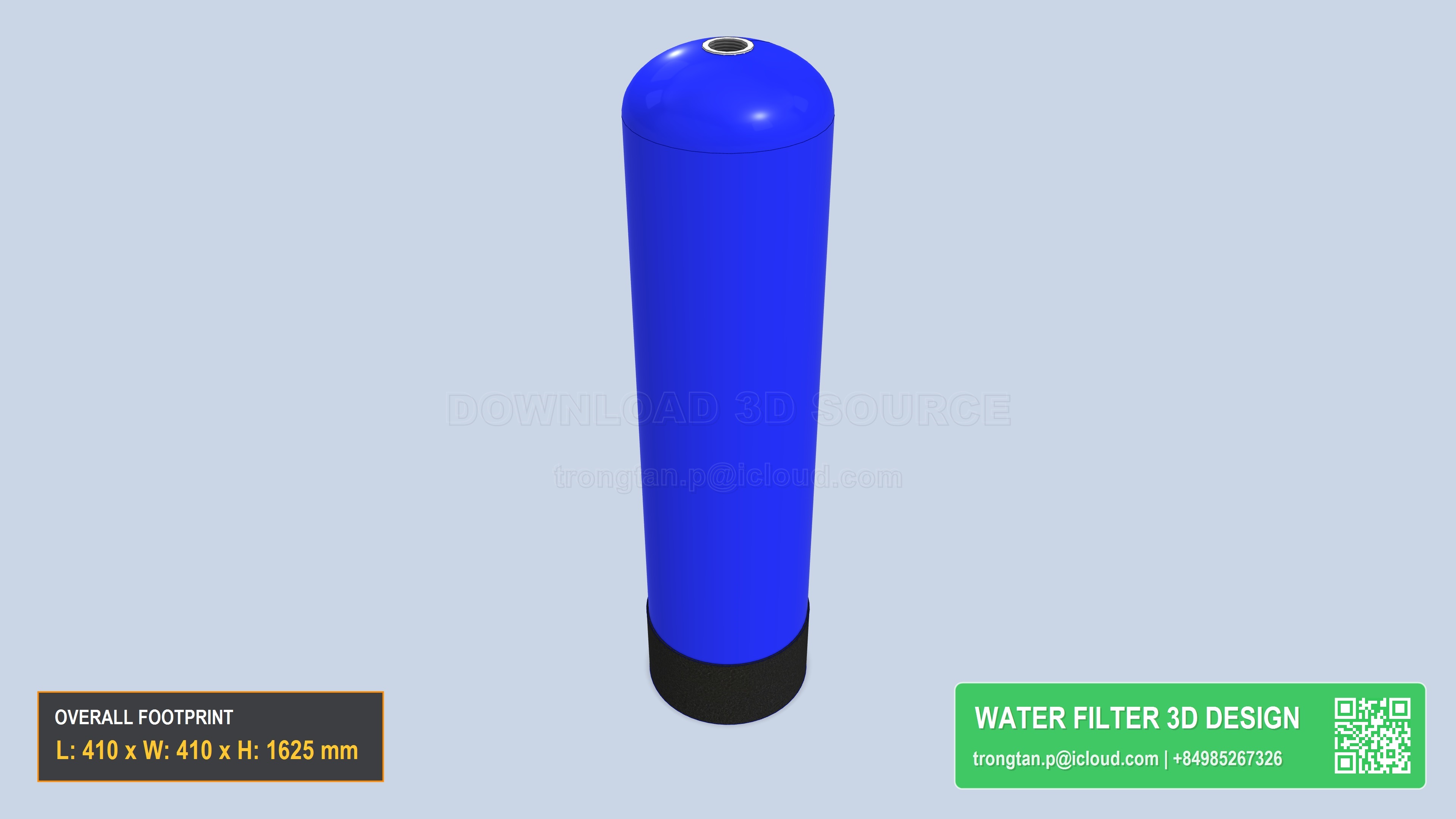 Frp Water Filter Tank 14 65 Inch Blue Composite Pressure Vessel