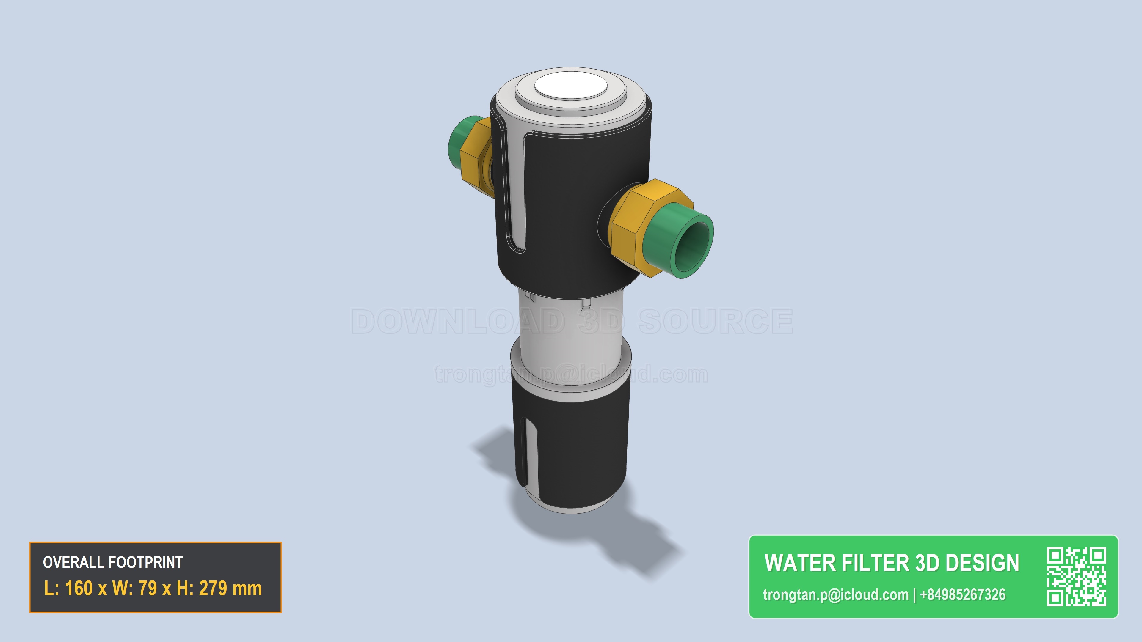 Stainless Steel Household Water Filter 40 Micron Cartridge