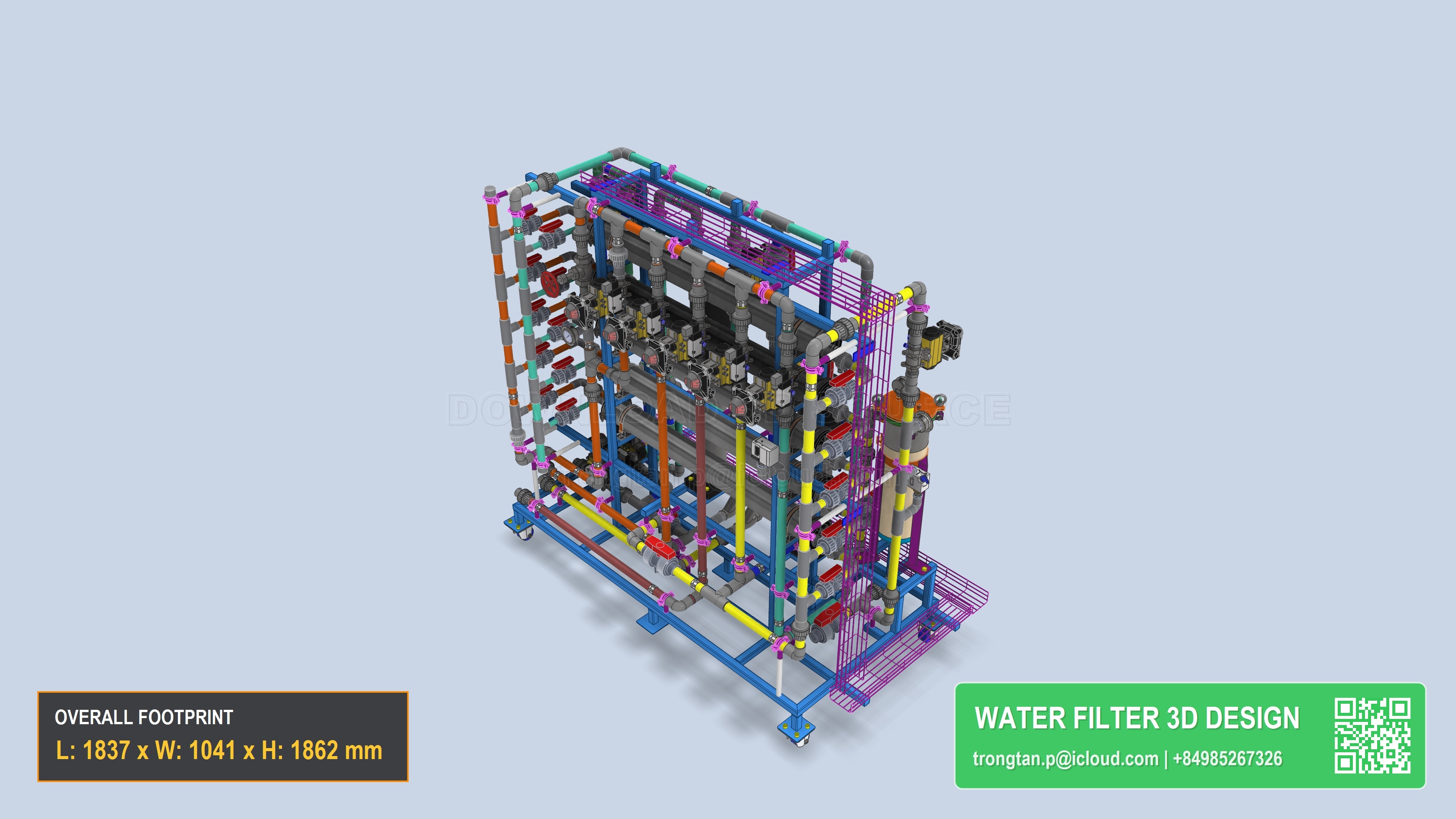 Industrial Ro Water Treatment System 1m H PLC